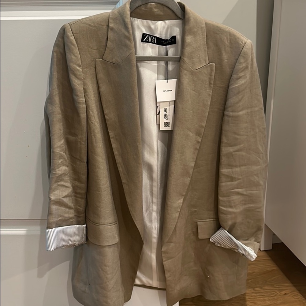 ZARA linen blazer NWT